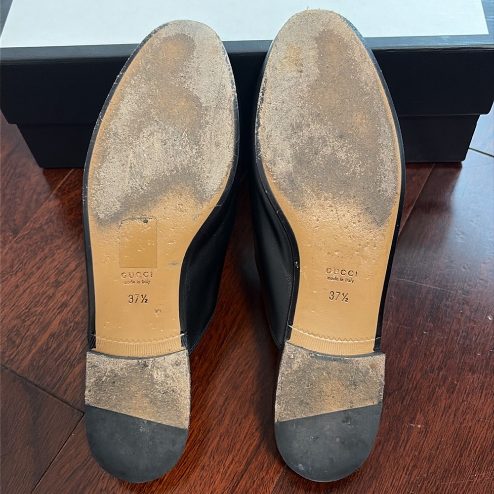 Gucci black flat mules gold hardware size 7.5 - Picture 6 of 12